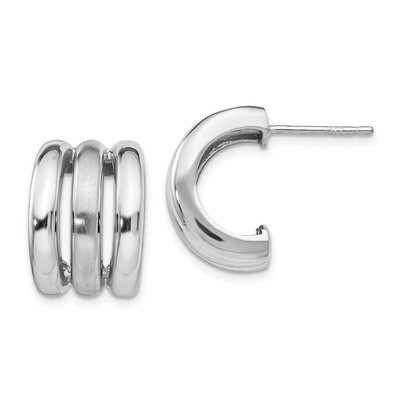 Leslie&#39;s Brushed Post Hoop Earrings Sterling Silver Polished HB-QLE1212, MPN: QLE1212, 191101607813