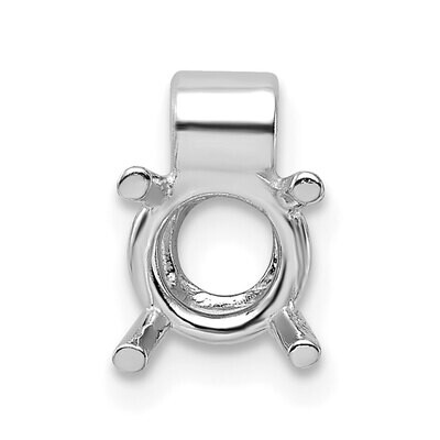 Round 4-Prong with Tube Bail 4.5mm Pendant Setting 14k White Gold WG938, MPN: WG938,