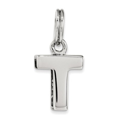 Letter T Charm Sterling Silver QC8460T, MPN: QC8460T, 191101364570