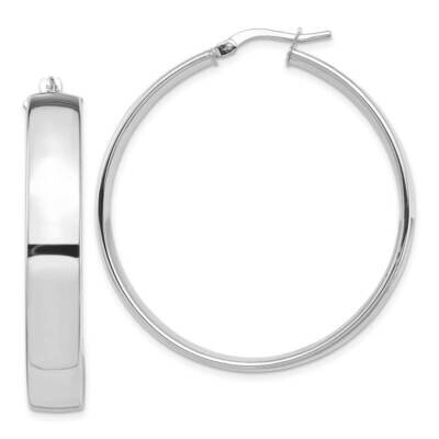7mm Hoop Earrings 14k White Gold High Polished TF1416W, MPN: TF1416W, 191101205064