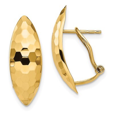 Leslie&#39;s Textured Omega Back Earrings 14k Polished Gold HB-LE1787, MPN: LE1787, 191101735950