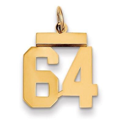 Number 64 Charm 14k Gold Small Polished LS64, MPN: LS64, 883957033877