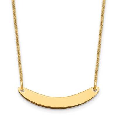 Polished Curved Blank Bar Necklace 14k Gold Small XNA1201Y, MPN: XNA1201Y,