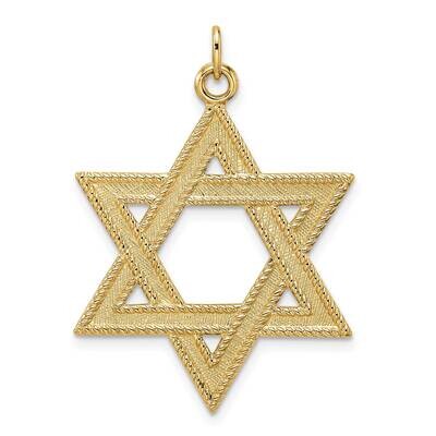 Textured Solid Star of David Pendant 14k Gold Polished XR1959, MPN: XR1959, 883957148335