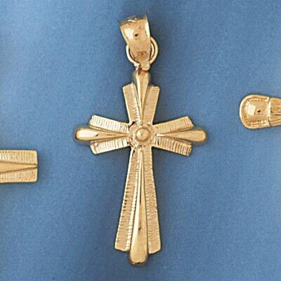 Dazzlers Jewelry Cross Pendant Necklace Charm Bracelet in Yellow, White or Rose Gold 8070, MPN: DZ-…