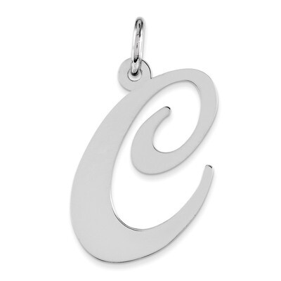 Script Initial C Charm Sterling Silver Fancy QC5090C, MPN: QC5090C, 883957571676