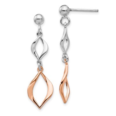 Leslie&#39;s Dangle Earrings Sterling Silver Rose-tone HB-QLE1229, MPN: QLE1229, 191101879173
