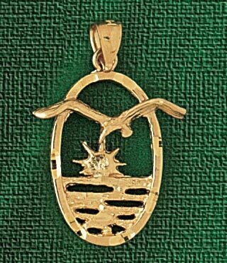 Dazzlers Jewelry Bird At Sunset Pendant Necklace Charm Bracelet in Yellow, White or Rose Gold 2926,…