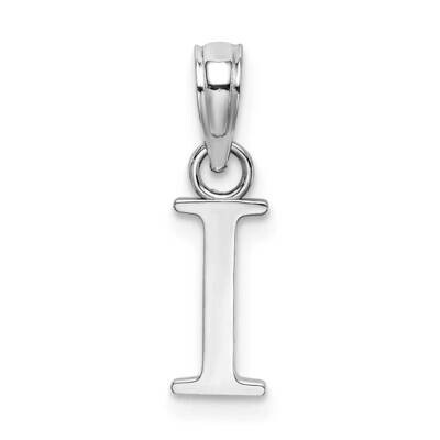 I Block Initial Charm 14k White Gold Polished K6423WI, MPN: K6423WI, 637218161461