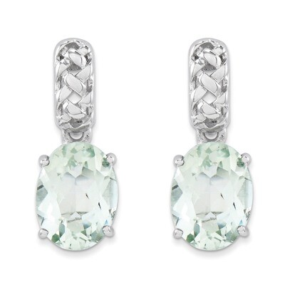 Green Quartz Earrings Sterling Silver QE9878AG, MPN: QE9878AG, 883957600758