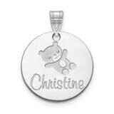 Engravable Customized Circle Charm 10k White Gold 10XNA1046W, MPN: 10XNA1046W,