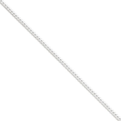 4.5mm Flat Curb Chain 24 Inch 14k White Gold WFBU120-24, MPN: WFBU120-24, 886774420158