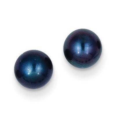 6-7mm Black Round Cultured Pearl Stud Earrings 14k Gold X60PB, MPN: X60PB, 815479016366