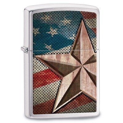 Zippo Retro Star Brushed Chrome Lighter GM17892, MPN: GM17892, 41689286538