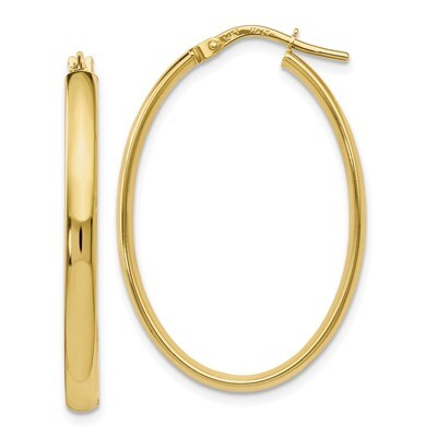 Leslie&#39;s Oval Hoop Earrings 10k Gold Polished HB-10LE332, MPN: 10LE332, 191101553028