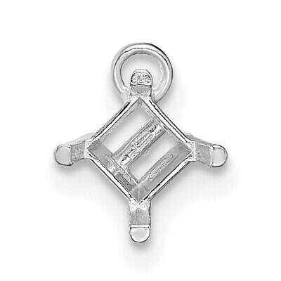 2.75mm 4-Prong Princess Setting with Jump Ring Component 14k White Gold WG2759, MPN: WG2759,