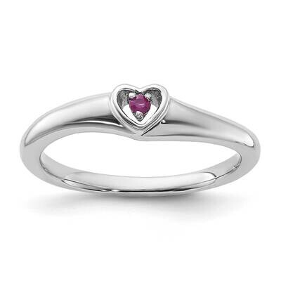 10k Gold White Gold Polished Ruby Heart Ring RLD3524/RU-0WA-7