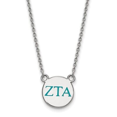 Zeta Tau Alpha Extra Small Enameled Pendant with 18 Inch Chain Sterling Silver SS027ZTA-18, MPN: SS…