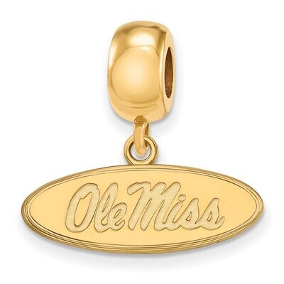 University of Missisippi Bead Charm Small Dangle Gold-plated Silver GP036UMS, MPN: GP036UMS, 886774…