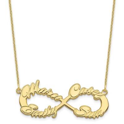 4 Name Infinity Necklace 10k Gold 10XNA1193Y, MPN: 10XNA1193Y, 196904159125