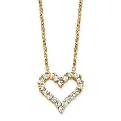 Heart with 2 inch Extender Necklace Sterling Silver Gold-tone CZ Diamond QG5400-16, MPN: QG5400-16,…