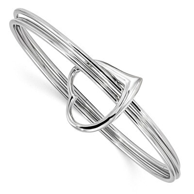 3 Piece Heart Slip On Bangle Sterling Silver Rhodium-plated Polished QB1076, MPN: QB1076, 191101328…