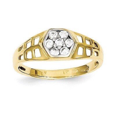 Child&#39;s Ring 10k Gold Synthetic Diamond 10C1150, MPN: 10C1150, 886774020136