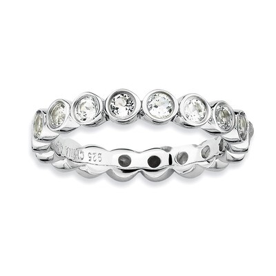 White Topaz Ring - Sterling Silver QSK389, MPN: QSK389, 886774001449