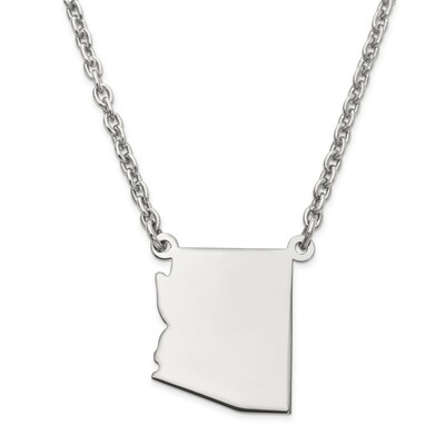 Arizona State Pendant Necklace with Chain 14k White Gold Engravable XNA706W-AZ, MPN: XNA706W-AZ, 88…