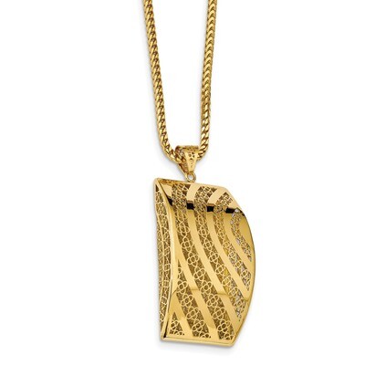 Leslie&#39;s Hollow Fancy Pendant 14k Gold Polished HB-LF957, MPN: LF957,