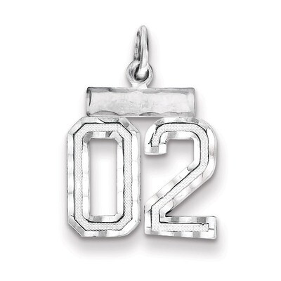 Number 02 Charm Diamond-cut Sterling Silver QSN02T, MPN: QSN02T, 883957120270