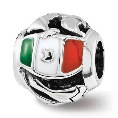 Enameled Mexico Theme Bead Sterling Silver QRS3749, MPN: QRS3749,