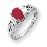 Ruby Ring 14k white Gold 7x5mm Oval Y4686R, MPN: Y4686R, 883957591902