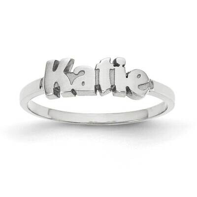 Laser Polished Name Ring Sterling Silver Rhodium-plated XNR73SS, MPN: XNR73SS, 886774566207