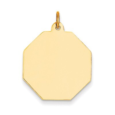 Plain .018 Gauge Engravable Octagonal Disc Charm 14k Gold XM182/18, MPN: XM182/18, 883957416335