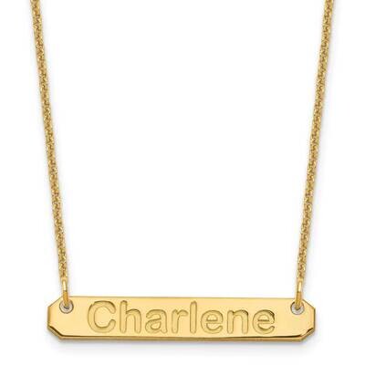 Polished Arial Rounded Bar Necklace 14k Gold Small XNA1232Y, MPN: XNA1232Y,