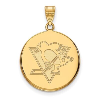 Pittsburh Penguins Large Disc Pendant 10k Yellow Gold 1Y036PEN, MPN: 1Y036PEN, 886774735948