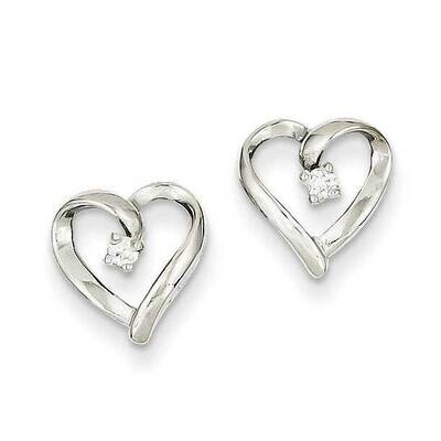 A Diamond Heart Earring 14k White Gold XE46WA, MPN: XE46WA, 883957093437
