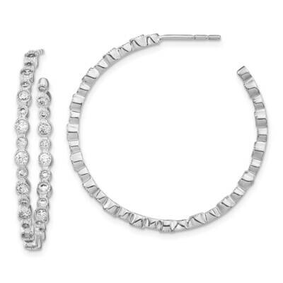 Si1/Si2, G H I, Circle Bezel Hoop Post Earrings 14k White Gold Lab Grown Diamond EM7952-150-WLG, MP…