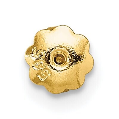 1 Hole Threaded Ear Nut 14k Yellow Gold YG674, MPN: YG674,
