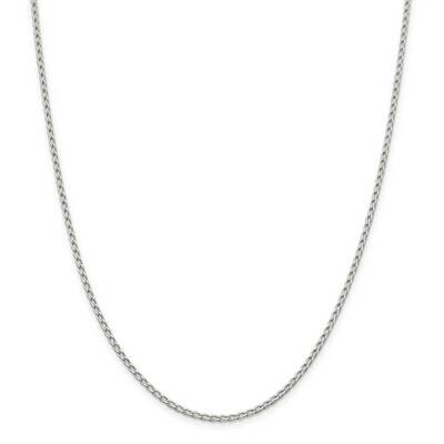 2mm Open Elongated Link Chain 22 Inch Sterling Silver QLL060-22, MPN: QLL060-22,