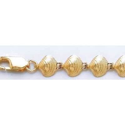 Clam Shell Bracelet 14k Gold FB1720-8, MPN: FB1720-8, 637218106318