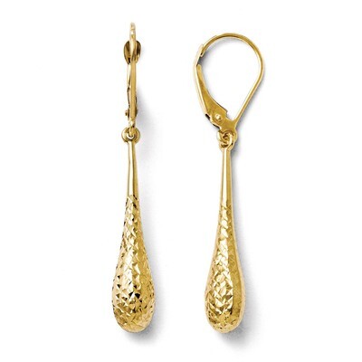 Leslie&#39;s Diamond-cut Dangle Leverback Earrings - 14k Gold HB-LE603, MPN: LE603, 886774569505