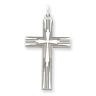 Cross Pendant Laser Designed Sterling Silver QXR212, MPN: QXR212, 883957516806