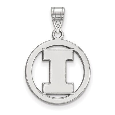 University of Illinois Sm Pendant in Circle Sterling Silver SS033UIL, MPN: SS033UIL, 886774707815