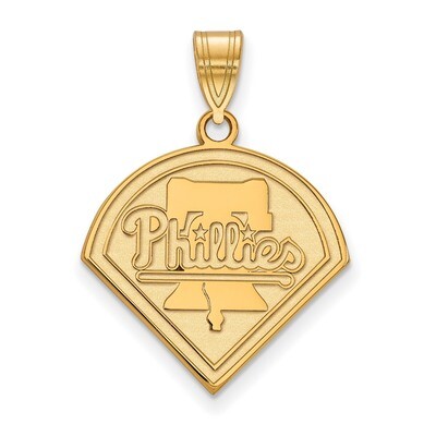 MLB Philadelphia Phillies Large Pendant Gold-plated Sterling Silver GP003PHI, MPN: GP003PHI, 886774…