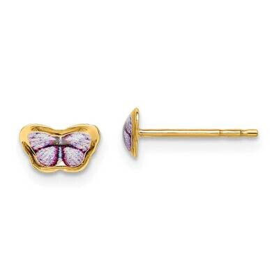Children&#39;s Enamel Butterfly Post Earrings 14k Gold C4791, MPN: C4791, 886774037301