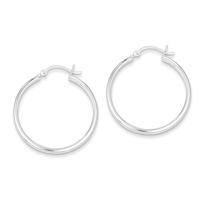 2.5mm Polished Hoop Earrings Sterling Silver QE6495, MPN: QE6495, 883957542713