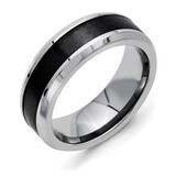 Base with Polished Black Ceramic Center Beveled Band - Stainless Steel SR251 by Chisel, MPN: SR251,…