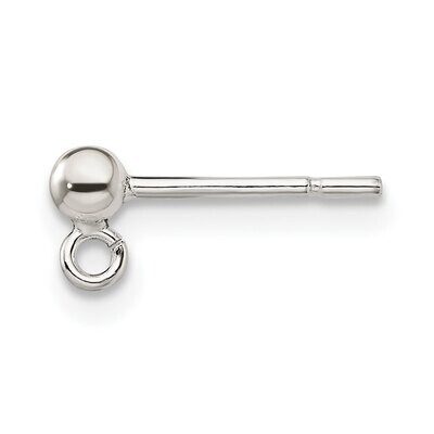 3.0mm Ball with Ring Earring Sterling Silver Polished SS3049, MPN: SS3049,